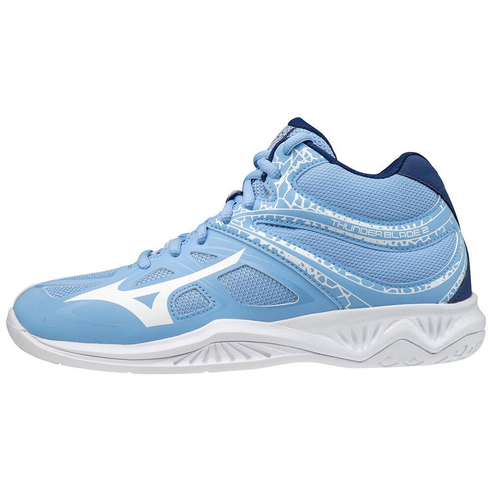 Mizuno Men's Volleyball Shoes Blue/white Thunder Blade 2 Mid Shoes - V1GC197529